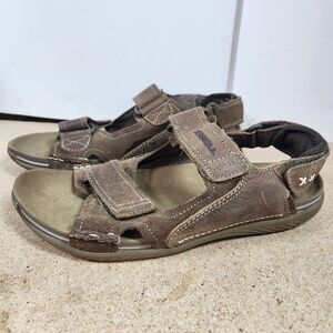 Merrell Bask Duo Moss Sport Sandal Men Size 8 Select Grip Brown Leather‎